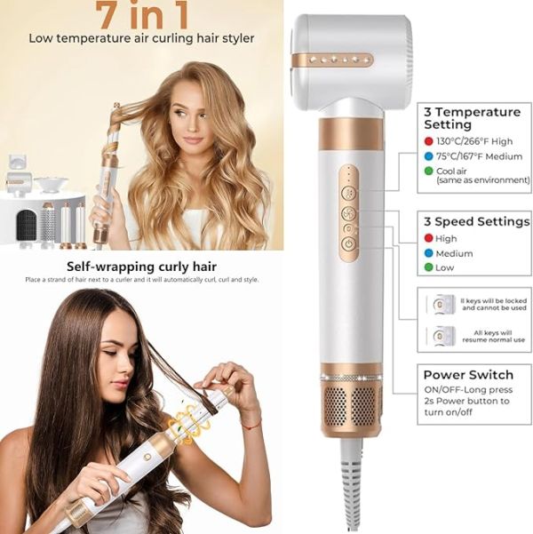 7 in 1 Multistyler Hair Styling Tools Blow Dryer